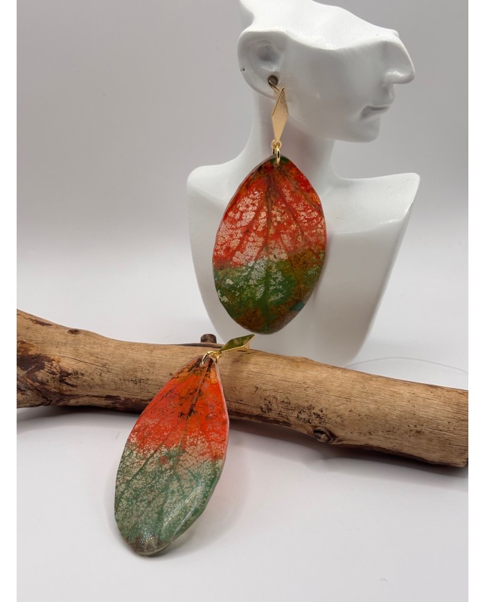 EDICIÓN "TRANSPARENCIA" PENDIENTES ARTESANOS DE HOJA NATURAL