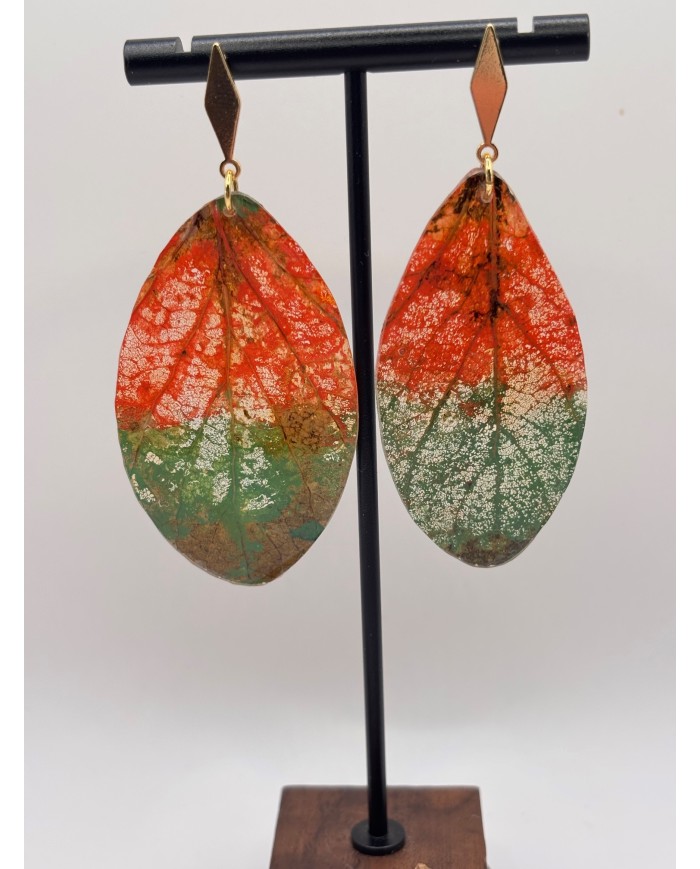 EDICIÓN "TRANSPARENCIA" PENDIENTES ARTESANOS DE HOJA NATURAL