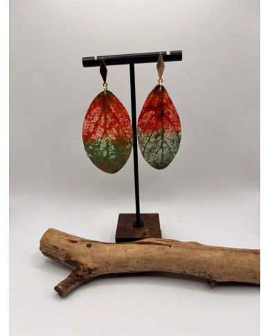 EDICIÓN "TRANSPARENCIA" PENDIENTES ARTESANOS DE HOJA NATURAL