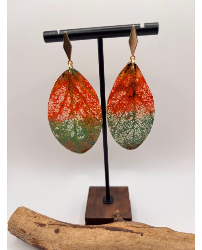 EDICIÓN "TRANSPARENCIA" PENDIENTES ARTESANOS DE HOJA NATURAL