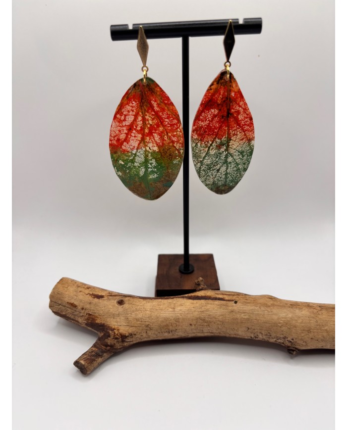 EDICIÓN "TRANSPARENCIA" PENDIENTES ARTESANOS DE HOJA NATURAL