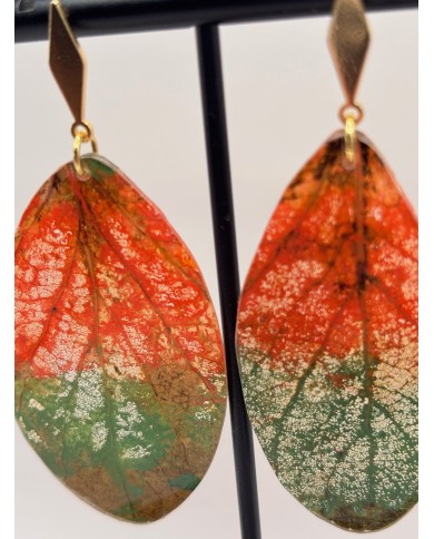 EDICIÓN "TRANSPARENCIA" PENDIENTES ARTESANOS DE HOJA NATURAL