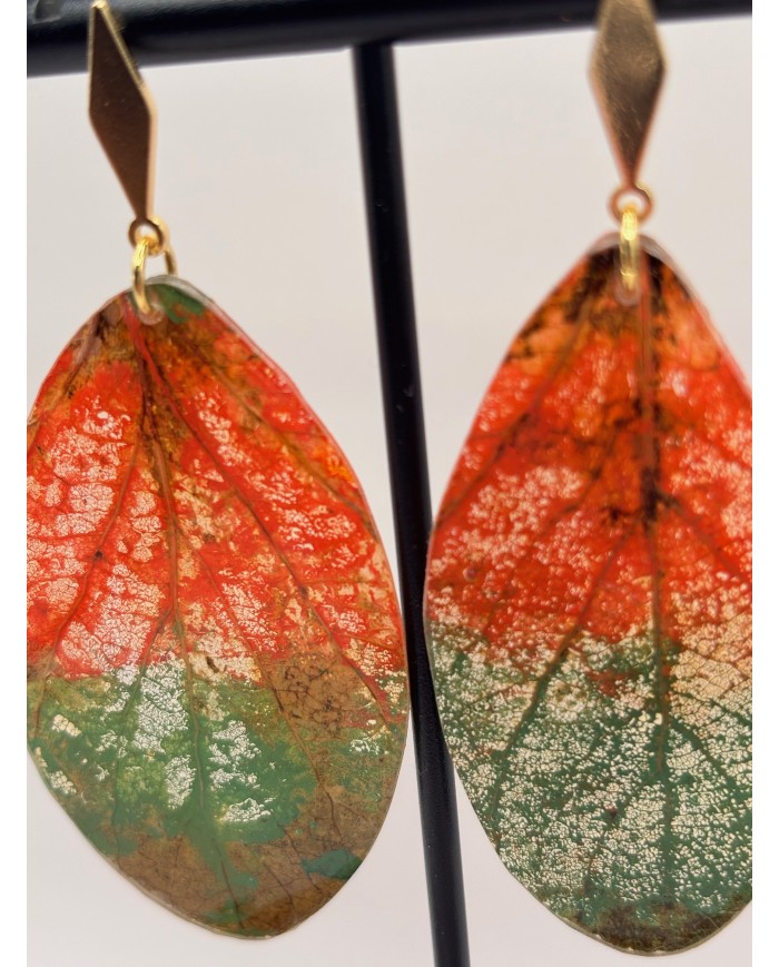 EDICIÓN "TRANSPARENCIA" PENDIENTES ARTESANOS DE HOJA NATURAL