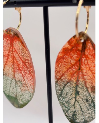 EDICIÓN "TRANSPARENCIA" PENDIENTES ARTESANOS DE HOJA NATURAL