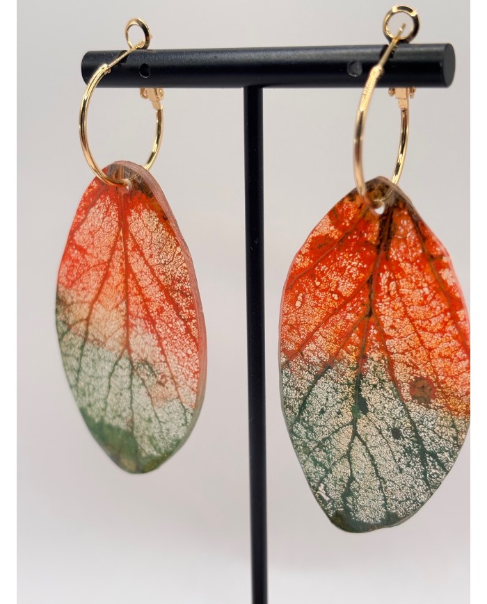 EDICIÓN "TRANSPARENCIA" PENDIENTES ARTESANOS DE HOJA NATURAL