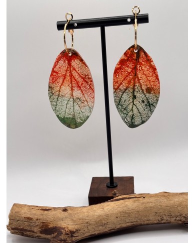 EDICIÓN "TRANSPARENCIA" PENDIENTES ARTESANOS DE HOJA NATURAL