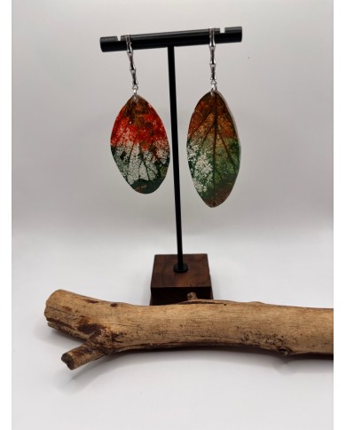 EDICIÓN "TRANSPARENCIA" PENDIENTES DE HOJA NATURAL
