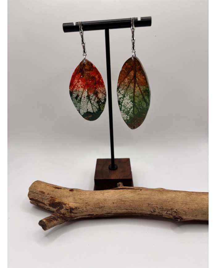 EDICIÓN "TRANSPARENCIA" PENDIENTES DE HOJA NATURAL
