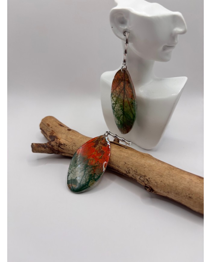 EDICIÓN "TRANSPARENCIA" PENDIENTES DE HOJA NATURAL
