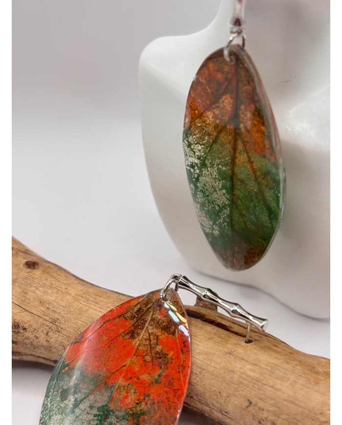 EDICIÓN "TRANSPARENCIA" PENDIENTES DE HOJA NATURAL