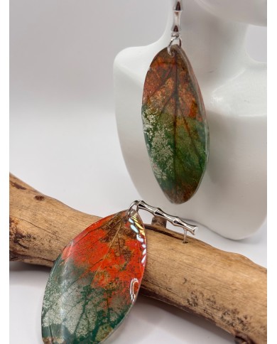 EDICIÓN "TRANSPARENCIA" PENDIENTES DE HOJA NATURAL