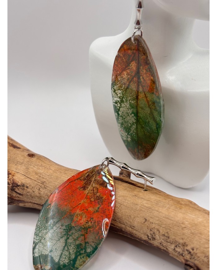 EDICIÓN "TRANSPARENCIA" PENDIENTES DE HOJA NATURAL