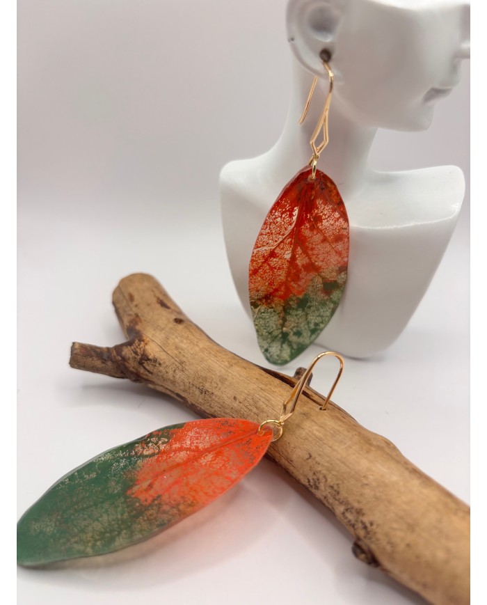 EDICIÓN "TRANSPARENCIA" PENDIENTES DE HOJA NATURAL