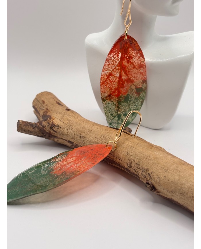 EDICIÓN "TRANSPARENCIA" PENDIENTES DE HOJA NATURAL