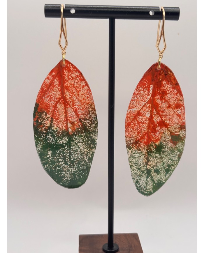 EDICIÓN "TRANSPARENCIA" PENDIENTES DE HOJA NATURAL