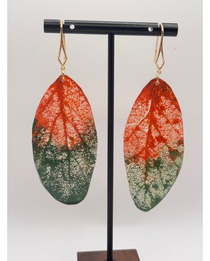 EDICIÓN "TRANSPARENCIA" PENDIENTES DE HOJA NATURAL