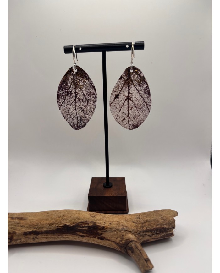 EDICIÓN "TRANSPARENCIA" PENDIENTES DE HOJA NATURAL