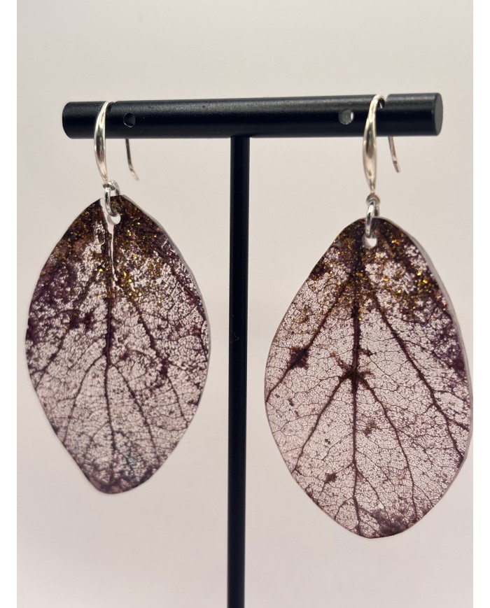 EDICIÓN "TRANSPARENCIA" PENDIENTES DE HOJA NATURAL