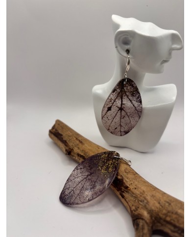 EDICIÓN "TRANSPARENCIA" PENDIENTES DE HOJA NATURAL