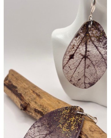 EDICIÓN "TRANSPARENCIA" PENDIENTES DE HOJA NATURAL