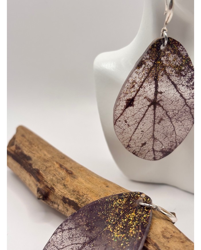 EDICIÓN "TRANSPARENCIA" PENDIENTES DE HOJA NATURAL