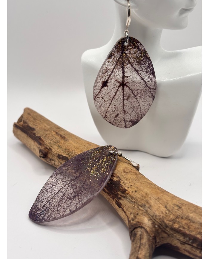 EDICIÓN "TRANSPARENCIA" PENDIENTES DE HOJA NATURAL