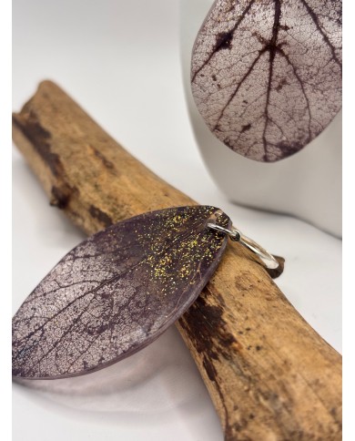 EDICIÓN "TRANSPARENCIA" PENDIENTES DE HOJA NATURAL