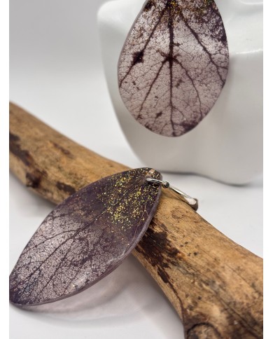 EDICIÓN "TRANSPARENCIA" PENDIENTES DE HOJA NATURAL