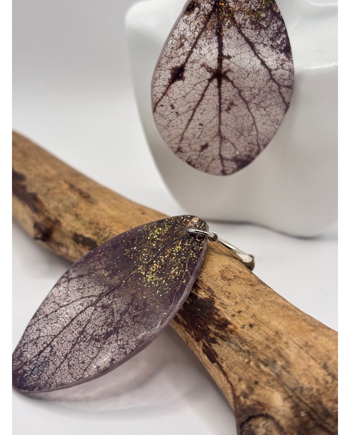 EDICIÓN "TRANSPARENCIA" PENDIENTES DE HOJA NATURAL