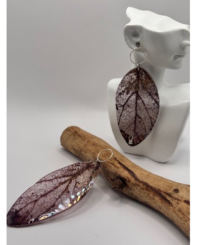 EDICIÓN "TRANSPARENCIA" PENDIENTES ARTESANOS DE HOJA NATURAL