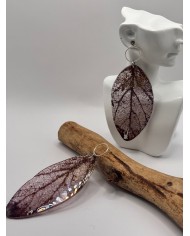 EDICIÓN "TRANSPARENCIA" PENDIENTES ARTESANOS DE HOJA NATURAL