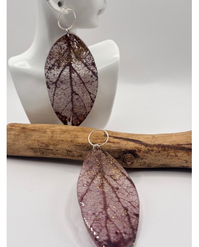 EDICIÓN "TRANSPARENCIA" PENDIENTES ARTESANOS DE HOJA NATURAL