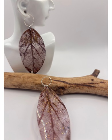 EDICIÓN "TRANSPARENCIA" PENDIENTES ARTESANOS DE HOJA NATURAL