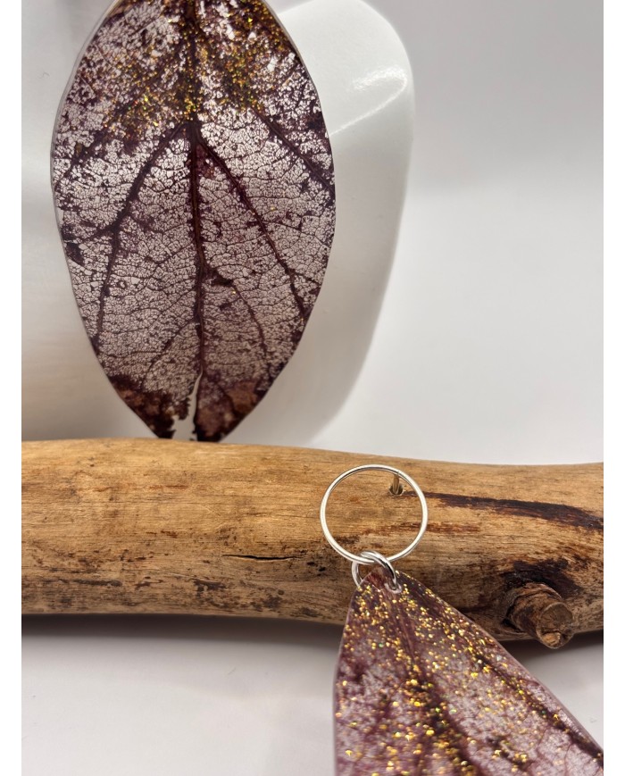 EDICIÓN "TRANSPARENCIA" PENDIENTES ARTESANOS DE HOJA NATURAL