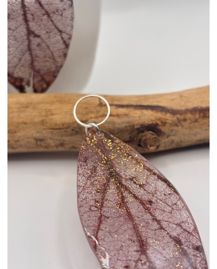 EDICIÓN "TRANSPARENCIA" PENDIENTES ARTESANOS DE HOJA NATURAL