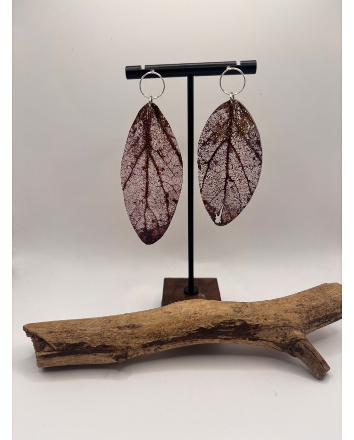 EDICIÓN "TRANSPARENCIA" PENDIENTES ARTESANOS DE HOJA NATURAL