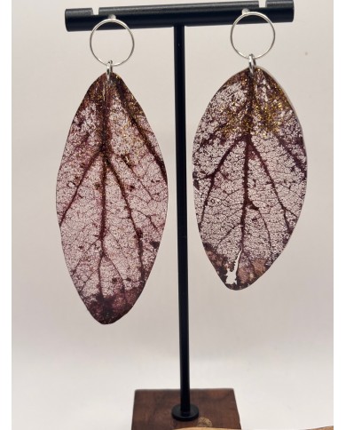 EDICIÓN "TRANSPARENCIA" PENDIENTES ARTESANOS DE HOJA NATURAL