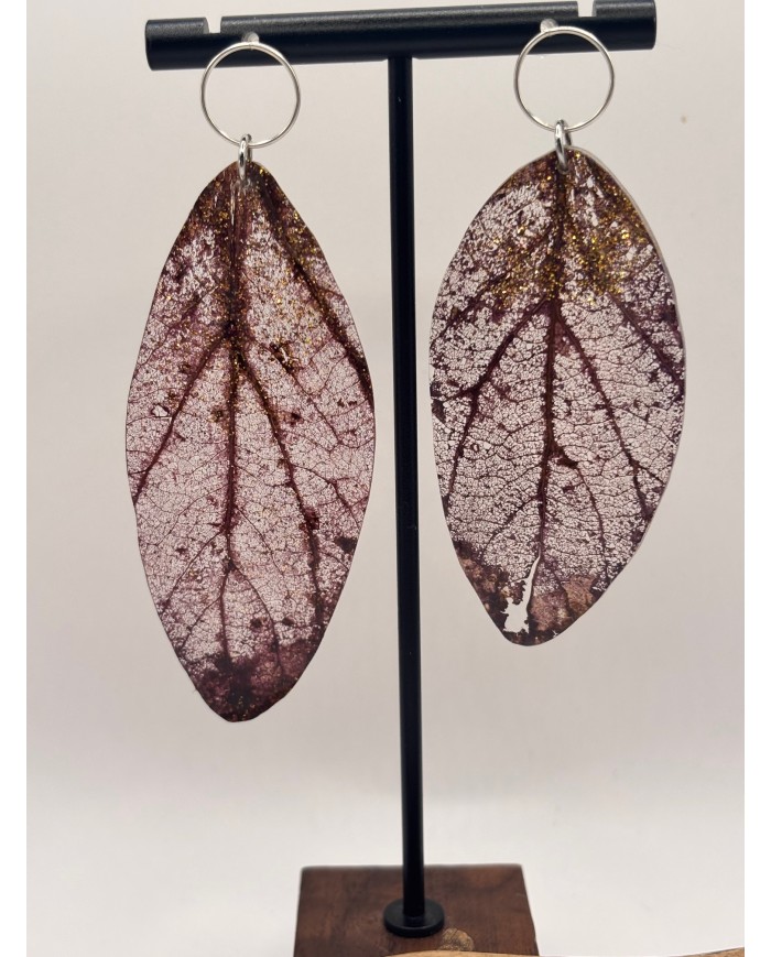 EDICIÓN "TRANSPARENCIA" PENDIENTES ARTESANOS DE HOJA NATURAL