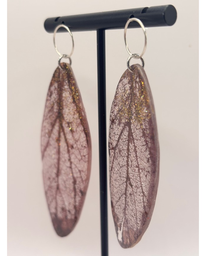 EDICIÓN "TRANSPARENCIA" PENDIENTES ARTESANOS DE HOJA NATURAL