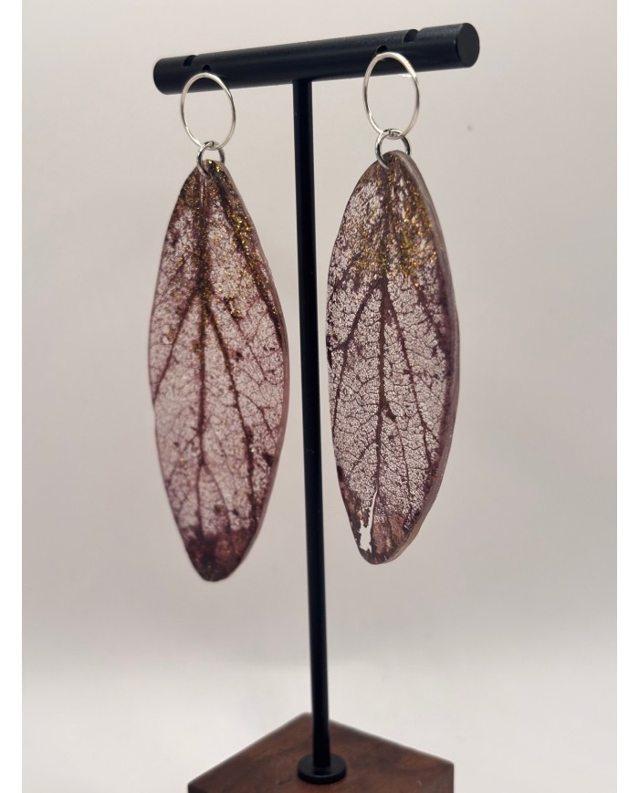 EDICIÓN "TRANSPARENCIA" PENDIENTES ARTESANOS DE HOJA NATURAL