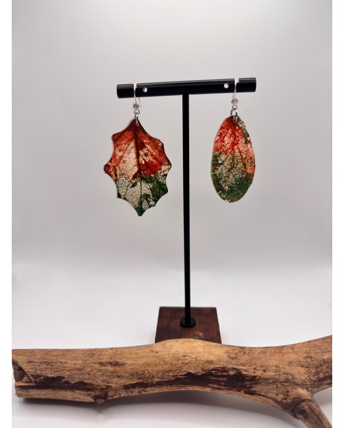 EDICIÓN "TRANSPARENCIA" PENDIENTES ARTESANOS DE HOJA NATURAL