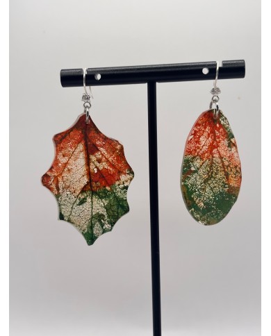 EDICIÓN "TRANSPARENCIA" PENDIENTES ARTESANOS DE HOJA NATURAL