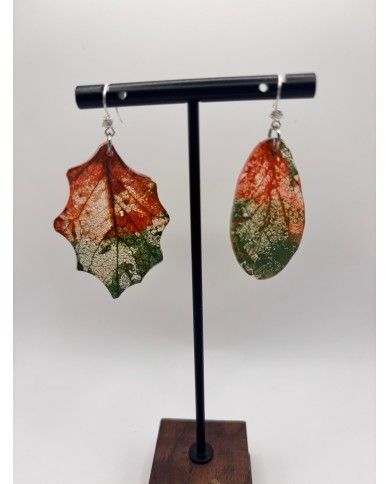 EDICIÓN "TRANSPARENCIA" PENDIENTES ARTESANOS DE HOJA NATURAL