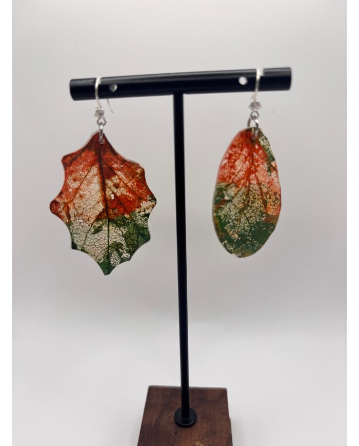 EDICIÓN "TRANSPARENCIA" PENDIENTES ARTESANOS DE HOJA NATURAL