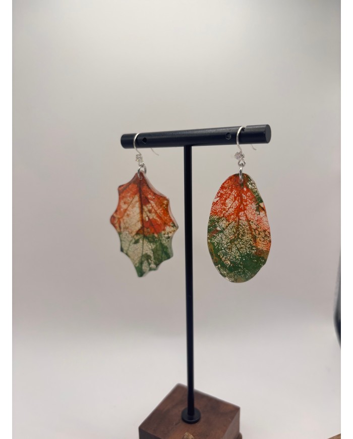 EDICIÓN "TRANSPARENCIA" PENDIENTES ARTESANOS DE HOJA NATURAL