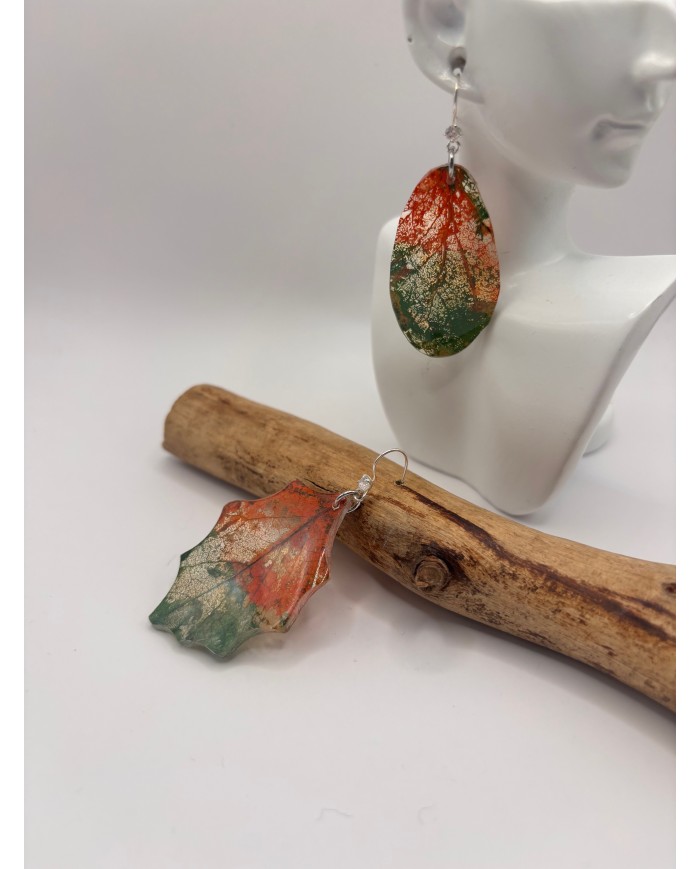 EDICIÓN "TRANSPARENCIA" PENDIENTES ARTESANOS DE HOJA NATURAL