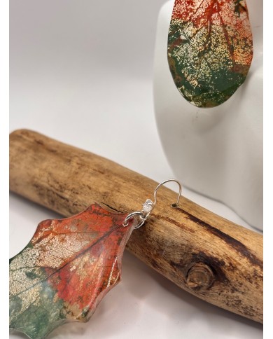 EDICIÓN "TRANSPARENCIA" PENDIENTES ARTESANOS DE HOJA NATURAL