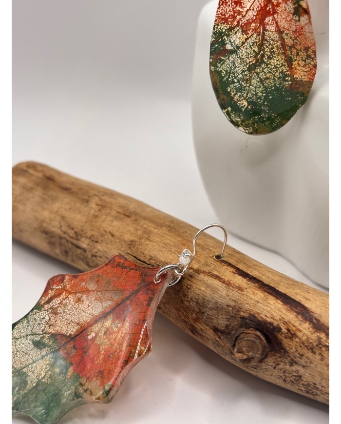 EDICIÓN "TRANSPARENCIA" PENDIENTES ARTESANOS DE HOJA NATURAL