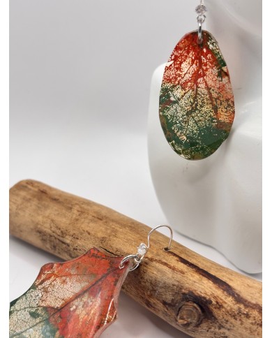 EDICIÓN "TRANSPARENCIA" PENDIENTES ARTESANOS DE HOJA NATURAL