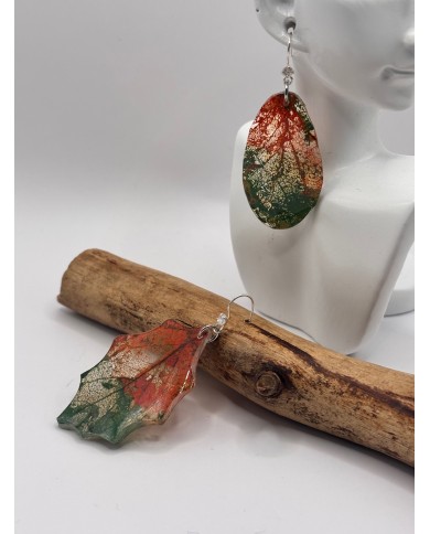 EDICIÓN "TRANSPARENCIA" PENDIENTES ARTESANOS DE HOJA NATURAL